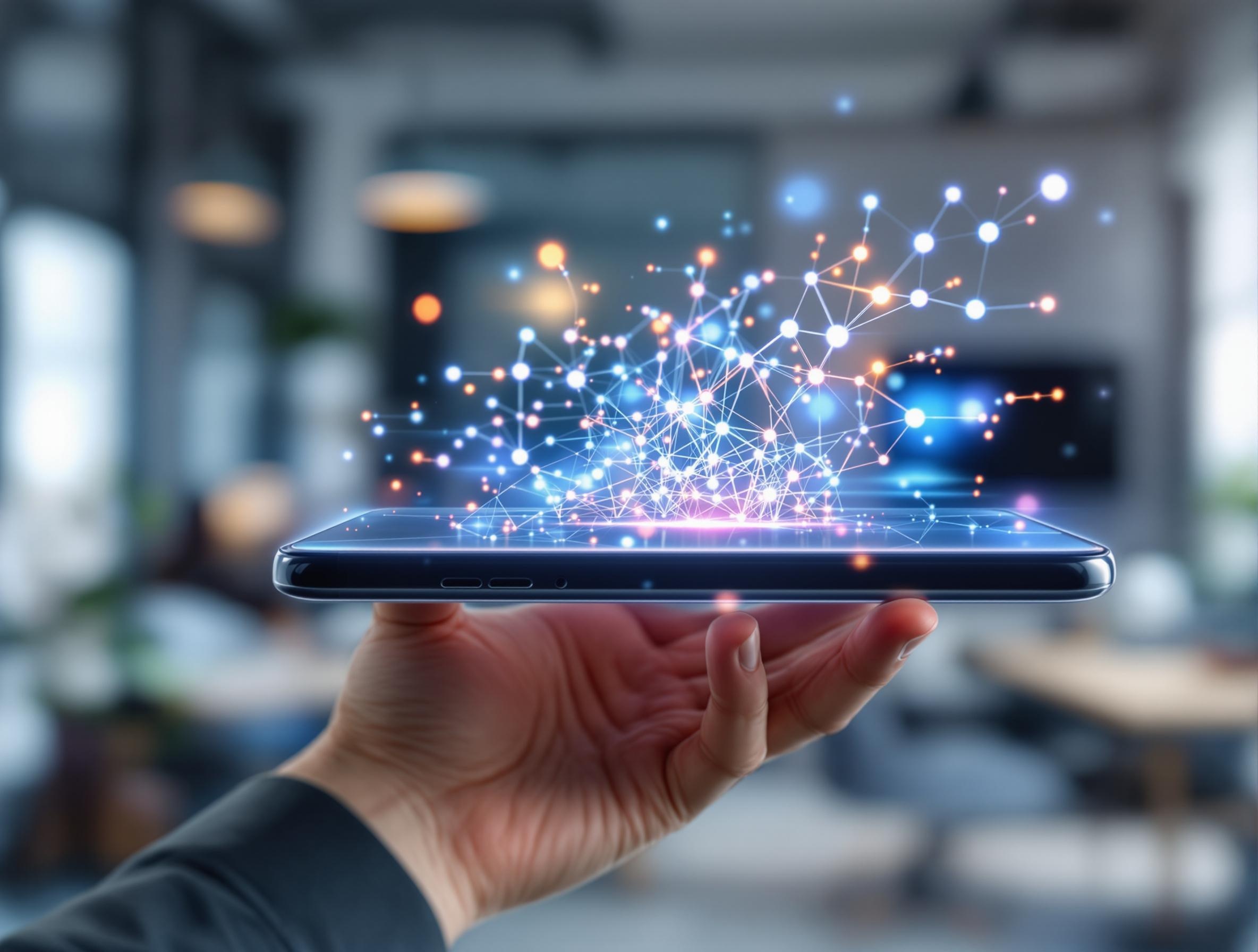 A modern smartphone showcasing an interactive user interface.